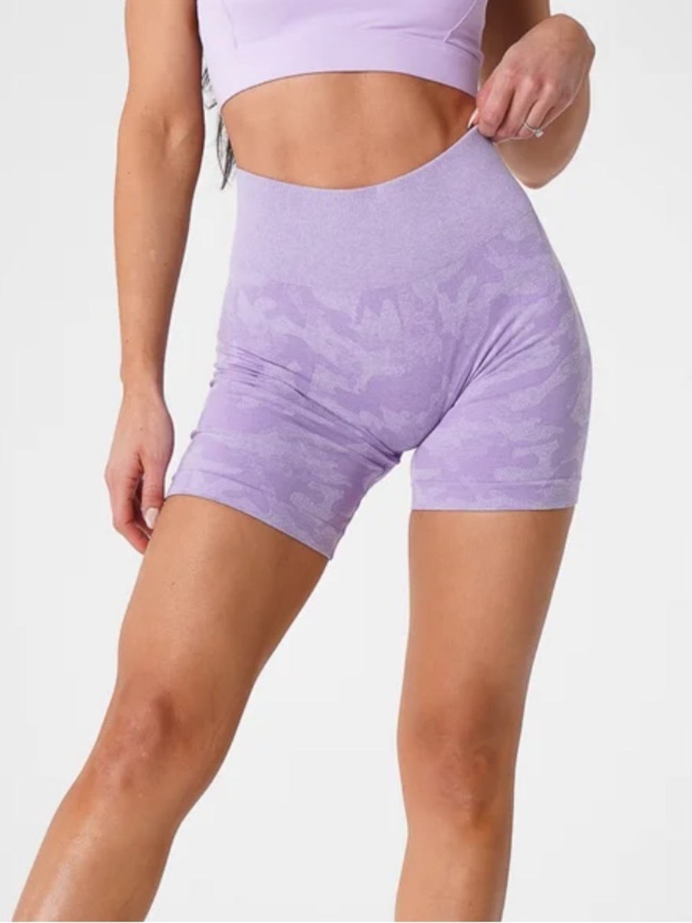 NVGTN Lavender High-Rise Seamless Bike Shorts